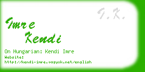 imre kendi business card